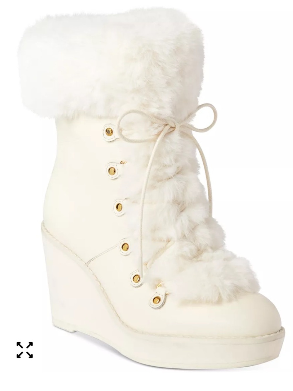 Lauren Ralph Lauren Faux Fur Rachele Boots Size 8